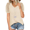 Becky Lace Sleeve Summer Top Top Claire & Clara Beige S 