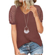 Becky Lace Sleeve Summer Top Top Claire & Clara Brick Red S 