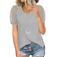 Becky Lace Sleeve Summer Top Top Claire & Clara Grey S 