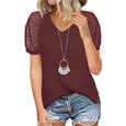 Becky Lace Sleeve Summer Top Top Claire & Clara Wine S 