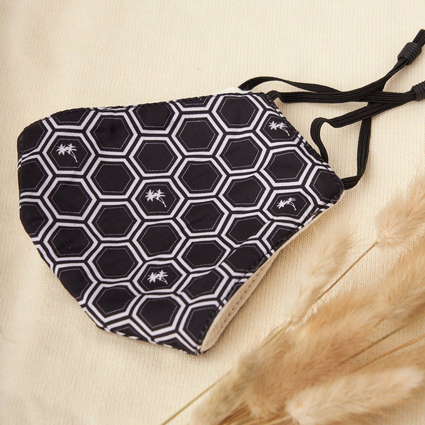 Belle Cotton Cloth Face Mask Face Covering Claire & Clara Black 