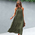 Boho Halter Lace Hollow Out Casual Dress Dresses Claire & Clara Army S 