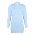 Bonnie Furry Turtleneck Long Sleeve Dress Dresses Claire & Clara Blue S 