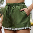 Bottom Flowers Casual Lace-Up Shorts Bottoms Claire & Clara 