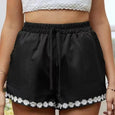Bottom Flowers Casual Lace-Up Shorts Bottoms Claire & Clara Black US 4 