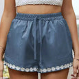Bottom Flowers Casual Lace-Up Shorts Bottoms Claire & Clara Blue US 4 