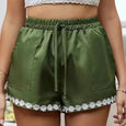 Bottom Flowers Casual Lace-Up Shorts Bottoms Claire & Clara Green US 4 