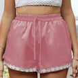 Bottom Flowers Casual Lace-Up Shorts Bottoms Claire & Clara Pink US 4 