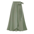 Bow High Rise Irregular Slit Skirt Bottoms Claire & Clara Green US 0 