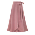 Bow High Rise Irregular Slit Skirt Bottoms Claire & Clara Pink US 0 