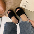 Candy Color Winter Plush Slippers Shoes Claire & Clara Black US 5 