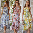 Carly Boho Halter Neck Floral Maxi Dress Dresses Claire & Clara 