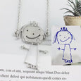 Children's Drawing Customized Keychain & Necklace Necklace Claire & Clara 