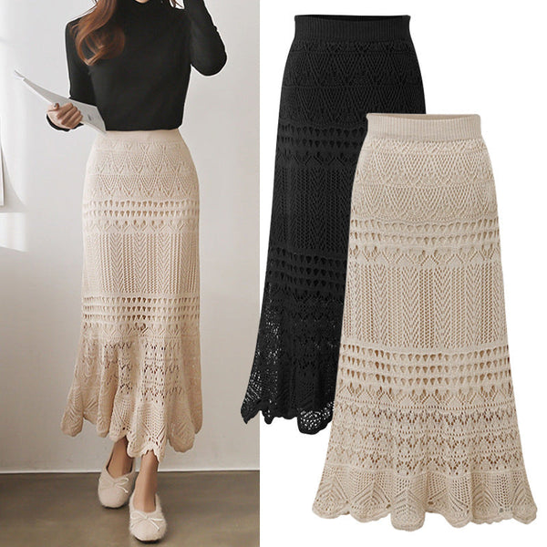 Chloe Plus Size Fishtail Crochet Hollow Skirt Long Skirts Claire & Clara 