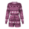 Christmas Pajamas Long Sleeve Short Set Set Claire & Clara Purple S 
