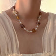 Colored Glaze Heart Pearl Necklace Necklace Claire & Clara 