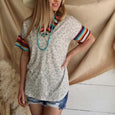 Colorful Stripes Leopard V-Neck Summer Top Top Claire & Clara 