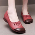 Comfortable Shallow Mouth Soft Flat Shoe Shoes Claire & Clara Red US 5 