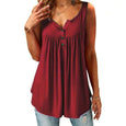 Comfy Loose Button Sleeveless Tank Top Top Claire & Clara Wine Red S 