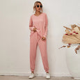 Connie Solid Color Casual Pajamas Set Set Claire & Clara Pink S 