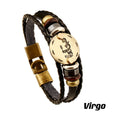 Constellation Vintage Multi-layer Braided Leather Bracelet Barrette Claire & Clara 20.5CM Virgo 