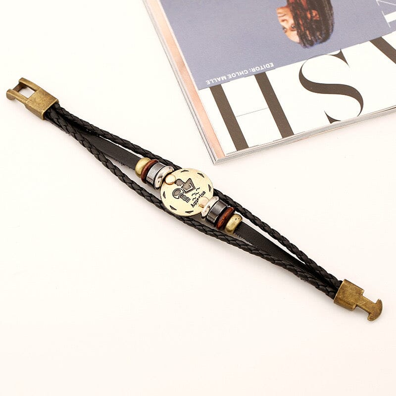 Constellation Vintage Multi-layer Braided Leather Bracelet Barrette Claire & Clara 