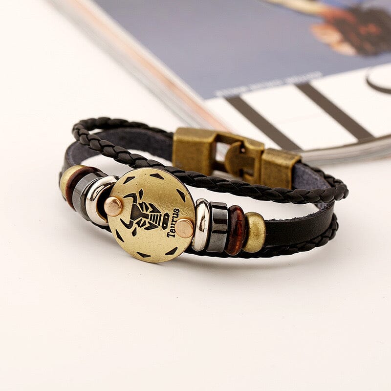 Constellation Vintage Multi-layer Braided Leather Bracelet Barrette Claire & Clara 