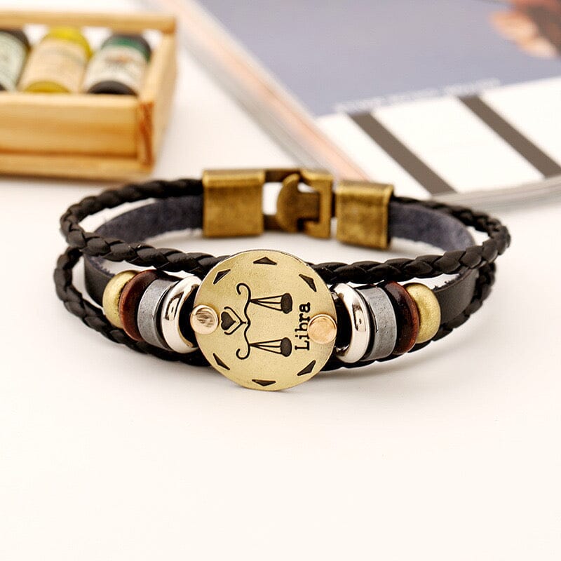 Constellation Vintage Multi-layer Braided Leather Bracelet Barrette Claire & Clara 