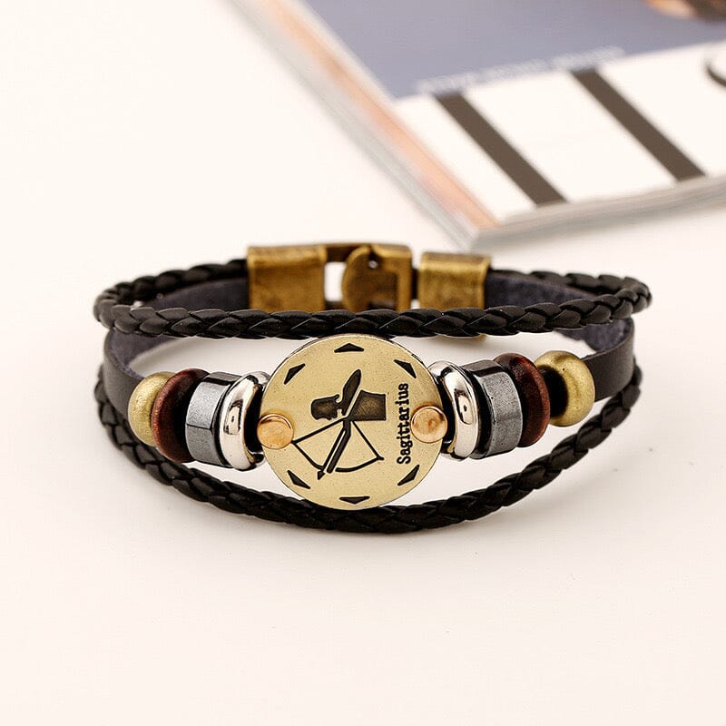 Constellation Vintage Multi-layer Braided Leather Bracelet Barrette Claire & Clara 