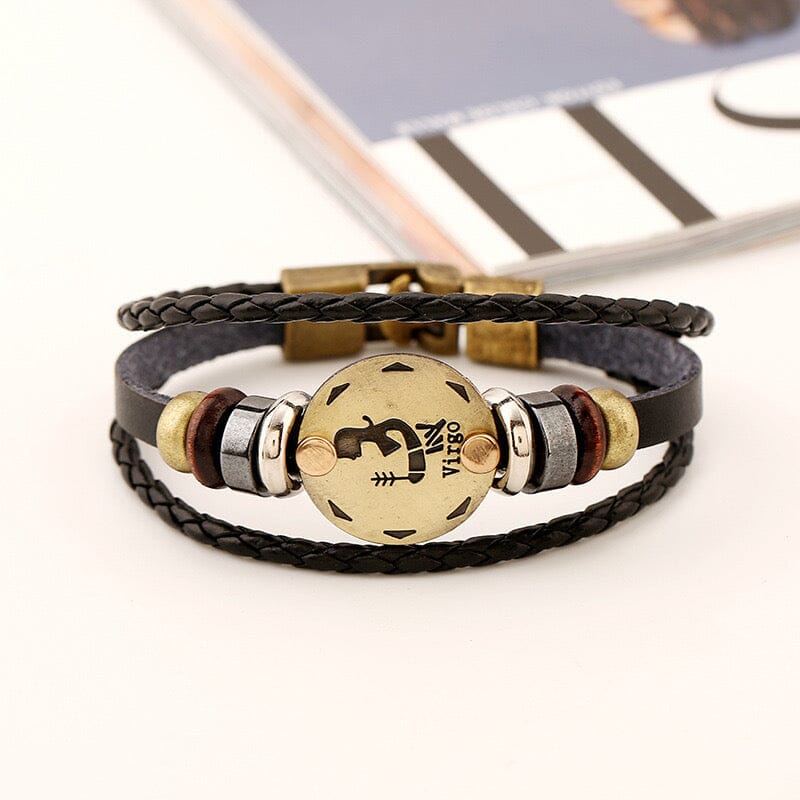 Constellation Vintage Multi-layer Braided Leather Bracelet Barrette Claire & Clara 