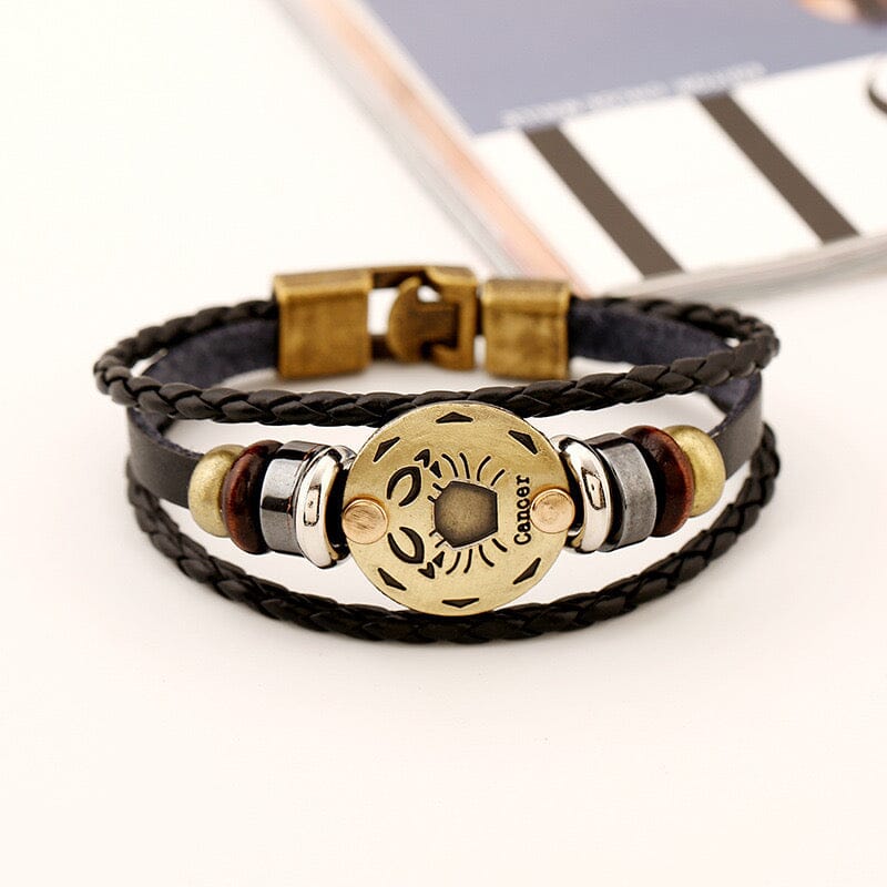 Constellation Vintage Multi-layer Braided Leather Bracelet Barrette Claire & Clara 