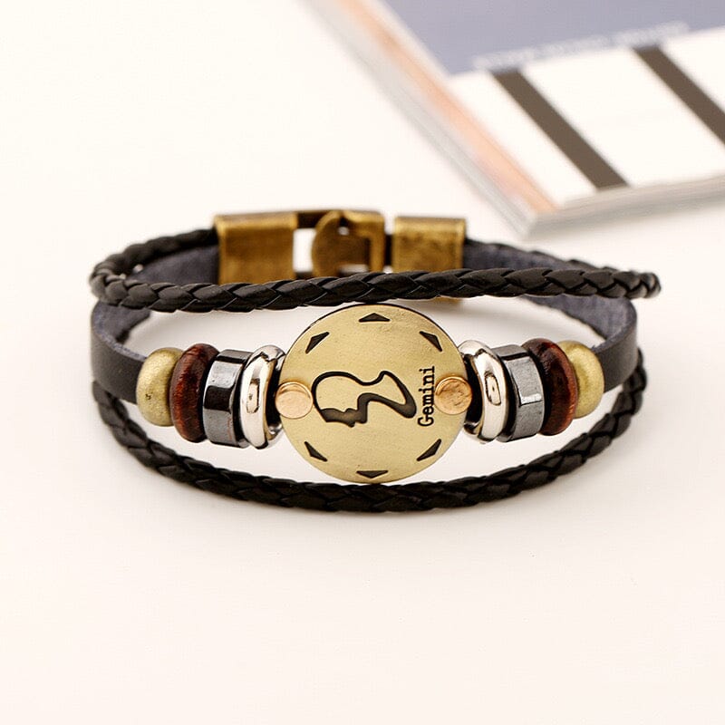 Constellation Vintage Multi-layer Braided Leather Bracelet Barrette Claire & Clara 