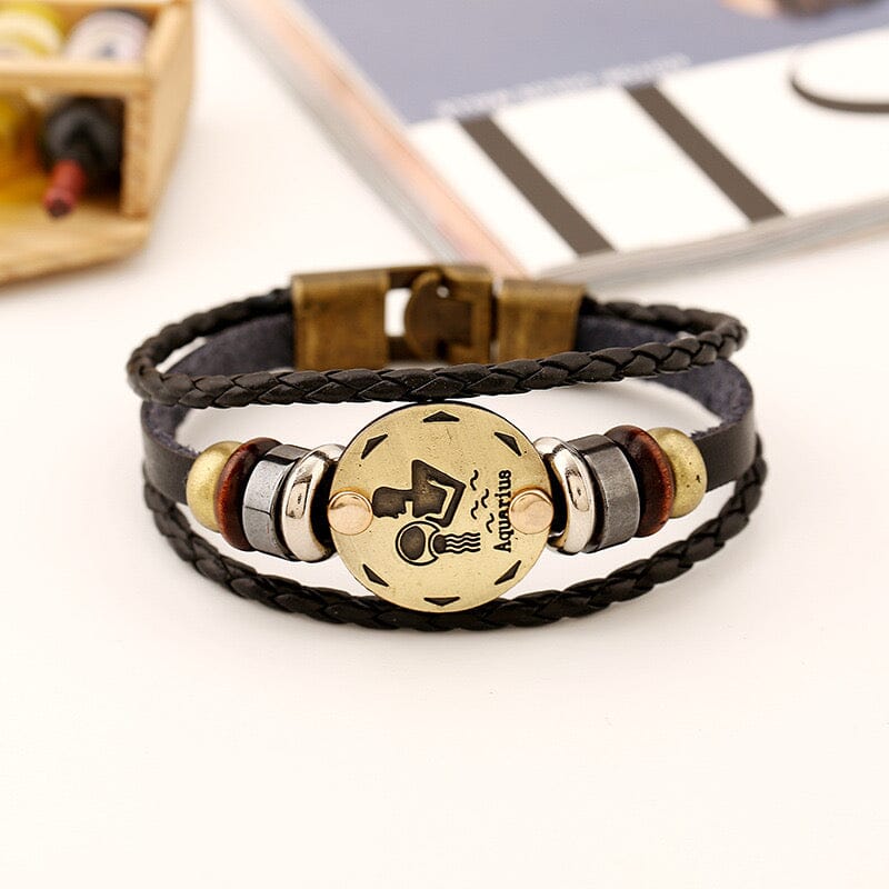 Constellation Vintage Multi-layer Braided Leather Bracelet Barrette Claire & Clara 