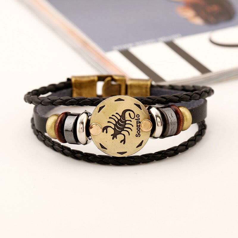 Constellation Vintage Multi-layer Braided Leather Bracelet Barrette Claire & Clara 