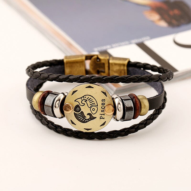 Constellation Vintage Multi-layer Braided Leather Bracelet Barrette Claire & Clara 