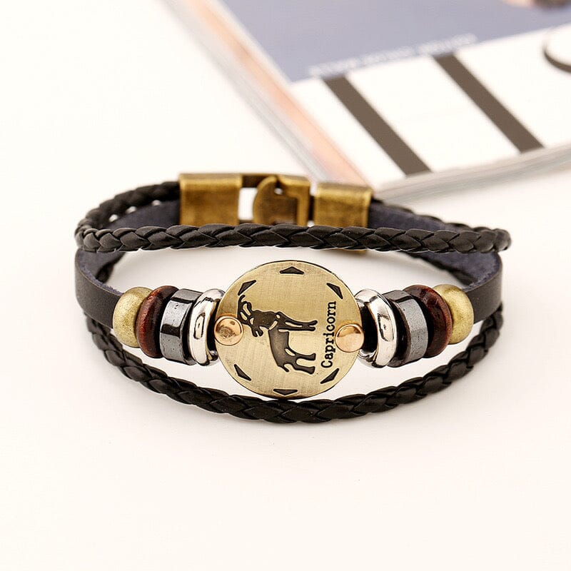 Constellation Vintage Multi-layer Braided Leather Bracelet Barrette Claire & Clara 