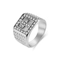 Cross Full Diamond Ring Ring Claire & Clara Steel 8 