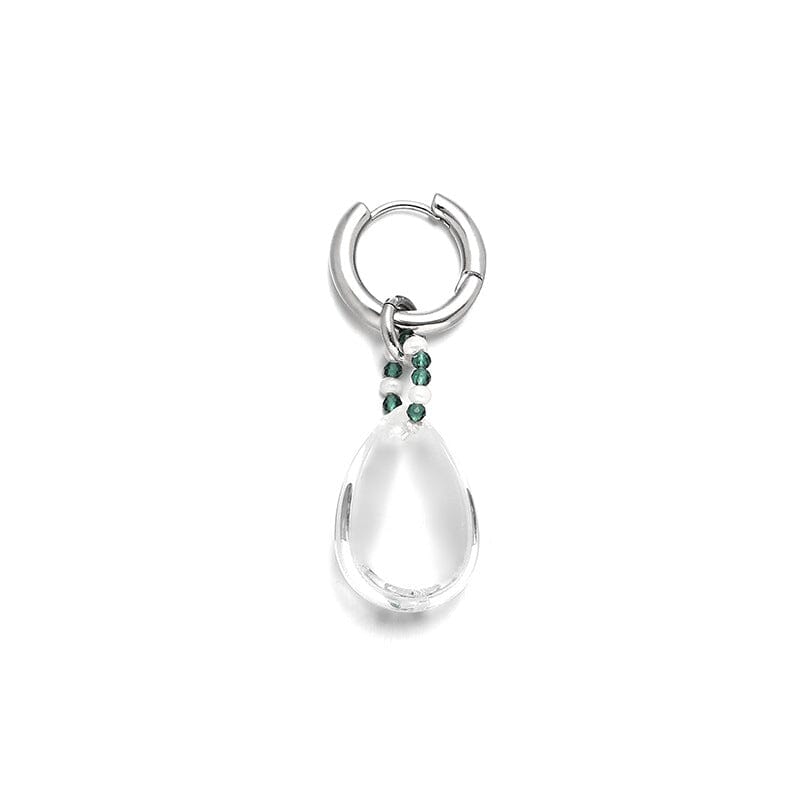Crystal Glass Drop Pearl Earrings Earrings Claire & Clara Platinum 