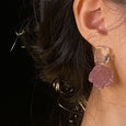 Crystal Pink Rose Gemstone Earrings Earrings Claire & Clara 