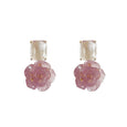 Crystal Pink Rose Gemstone Earrings Earrings Claire & Clara Pink 