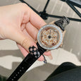Crystal Snowflake Transparent Spinning Dial Entry Luxury Ladies Watch Apparel & Accessories Claire & Clara Black 