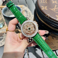 Crystal Snowflake Transparent Spinning Dial Entry Luxury Ladies Watch Apparel & Accessories Claire & Clara Green 