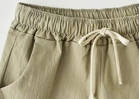 Curled Selvedge Solid Color Casual Hotpants Bottoms Claire & Clara 