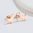 Cute Pixel Dinosaur Stud Earrings Earrings Claire & Clara Rose Gold 
