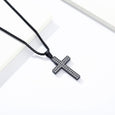 Diamond Encrusted Cross Necklace Necklace Claire & Clara Black 