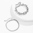 Diamond U-shaped Buckle Metal Flat Snake Chain Bracelet Set Bracelet Claire & Clara 