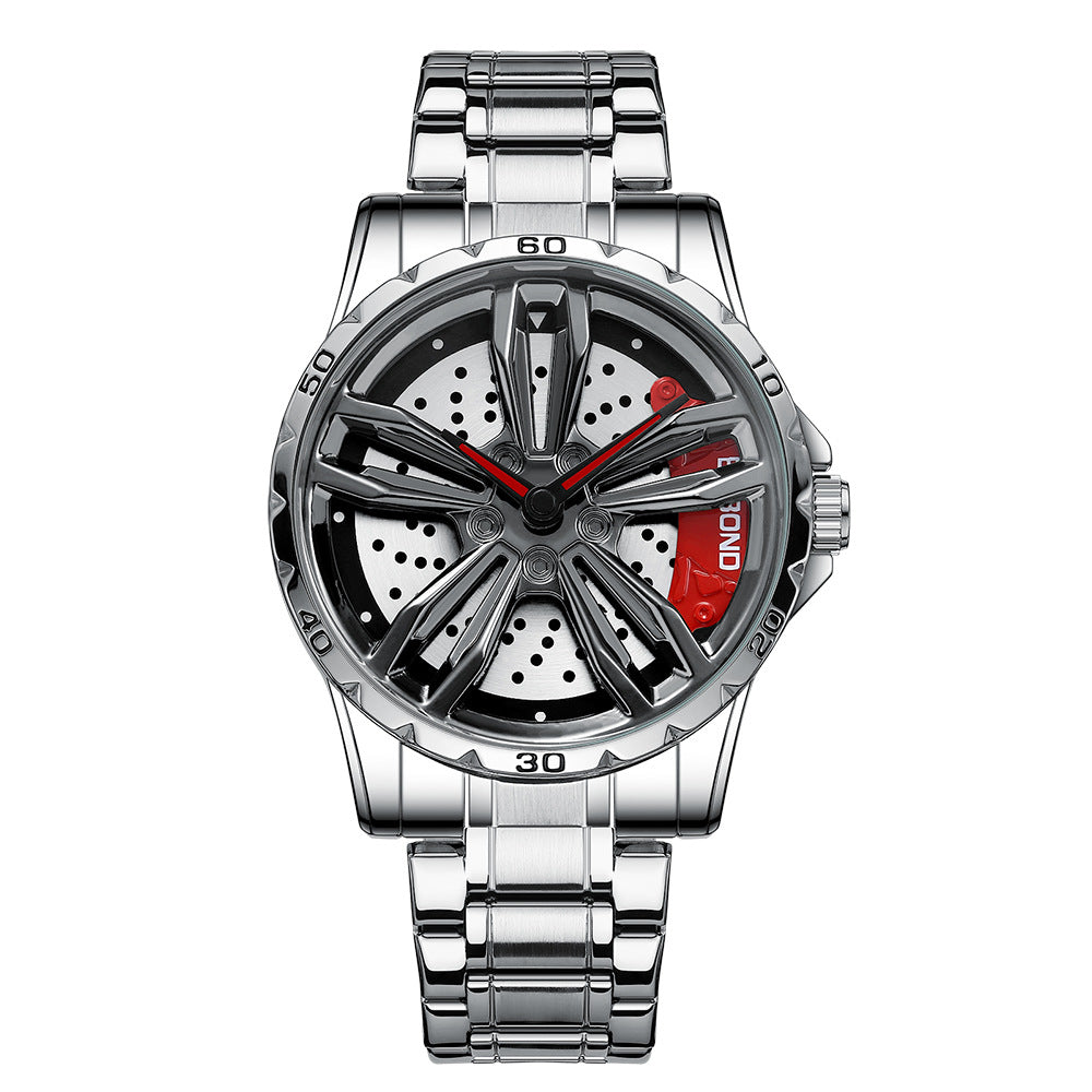 DRIVE Spinning Wheel Hub Conceptual Watch Watches Claire & Clara Ferrari Red Silver Wheel Hub 