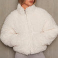 Edith Winter Plush Cropped Jacket Outerwear Claire & Clara White S 