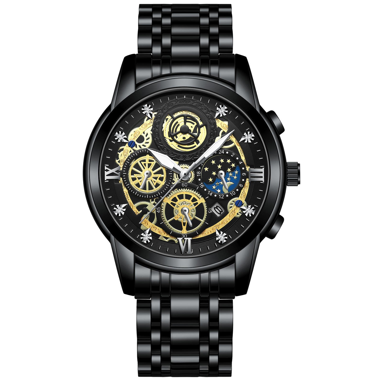 Elite Luxurious Business Watch Multi-function Perpetual Calendar Watches Claire & Clara 