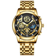 Elite Luxurious Business Watch Multi-function Perpetual Calendar Watches Claire & Clara Gold Black 